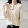Women Cardigans Sweater O-neck Spring Autumn Knitted Cashmere Cardigans Solid Single Breasted Womens Sweaters DF4934 2