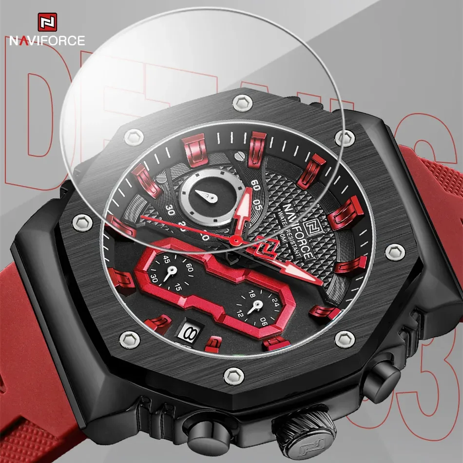 NAVIFORCE Men's Watch Fashion Sport Waterproof Couple Lovers Quartz Wristwatches Luminous Silicone Strap Clock Relogio Masculino quartz watch waterproof wristwatch fashion couple watches