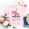 Personalized Girl Birthday Cartoon T Shirt for Girls Tshirt Number 1 2 3 4 5 6 7 8 Graphic Kids Clothes Birthday Party Outfits 2