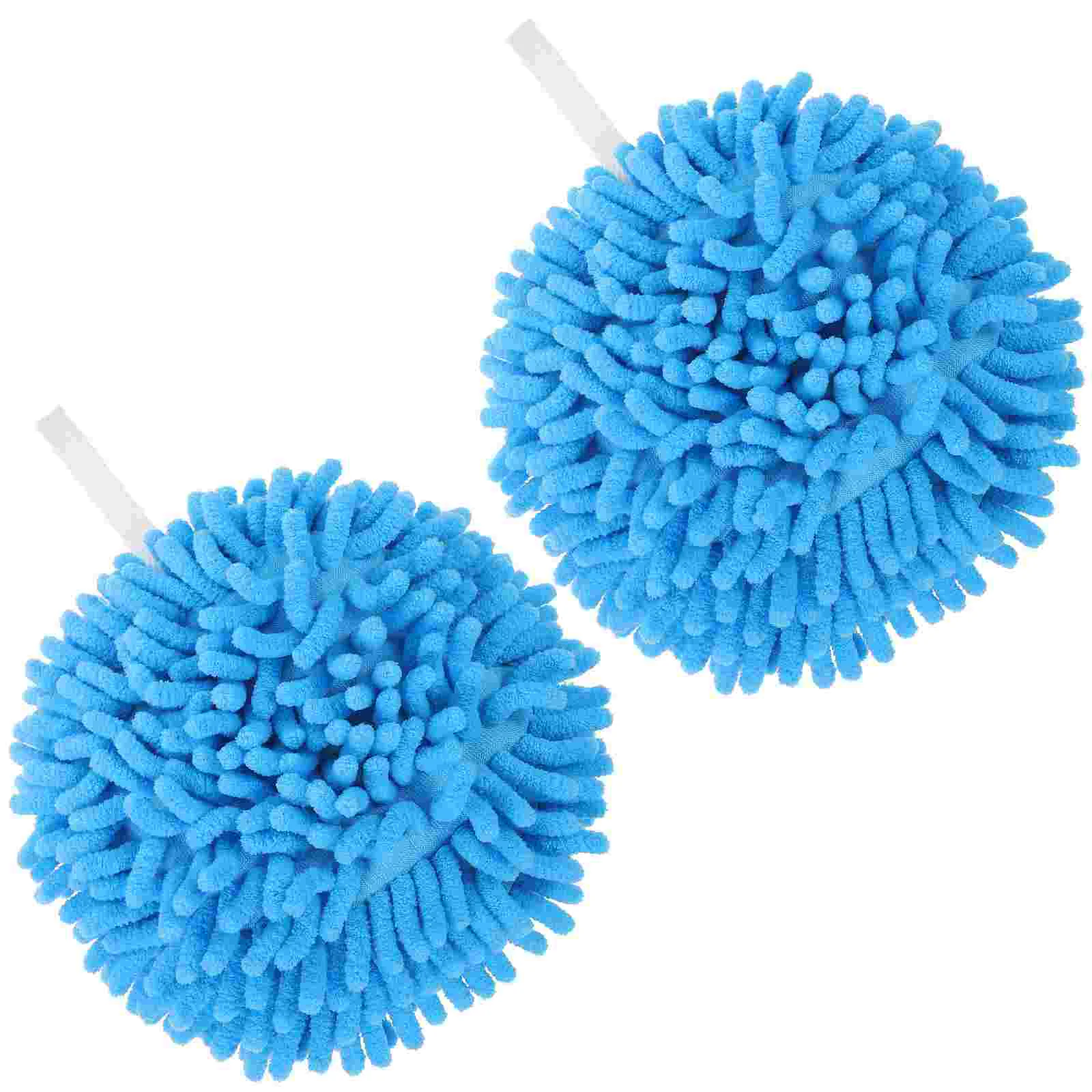 

2 Pcs Chenille Handball Towels for Bathroom Supplies Cute Hanging Drying Balls Water Absorbent