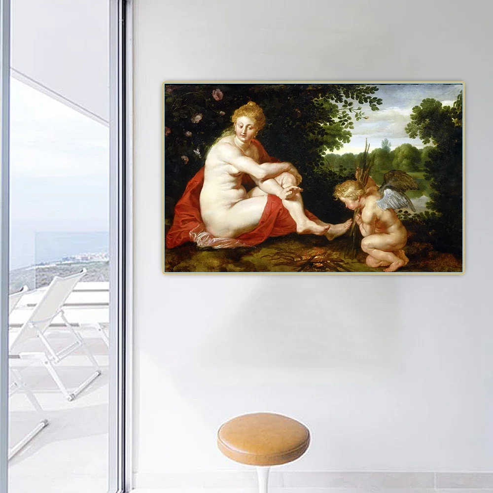 Citon Peter Paul Rubens《ไม่มีไวน์,Bacchus,VenusและCenere》ภาพวาดสีน้ํามันผ้าใบตกแต่งภาพตกแต่งผนังตกแต่งบ้าน 1