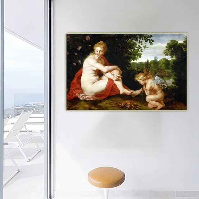 Citon Peter Paul Rubens《ไม่มีไวน์,Bacchus,VenusและCenere》ภาพวาดสีน้ํามันผ้าใบตกแต่งภาพตกแต่งผนังตกแต่งบ้าน 1