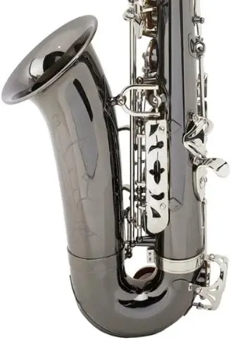by Cecilio Tenor Saxophone, L+92D B Flat, Case, Tuner, Mouthpiece, Black with Nickel Keys