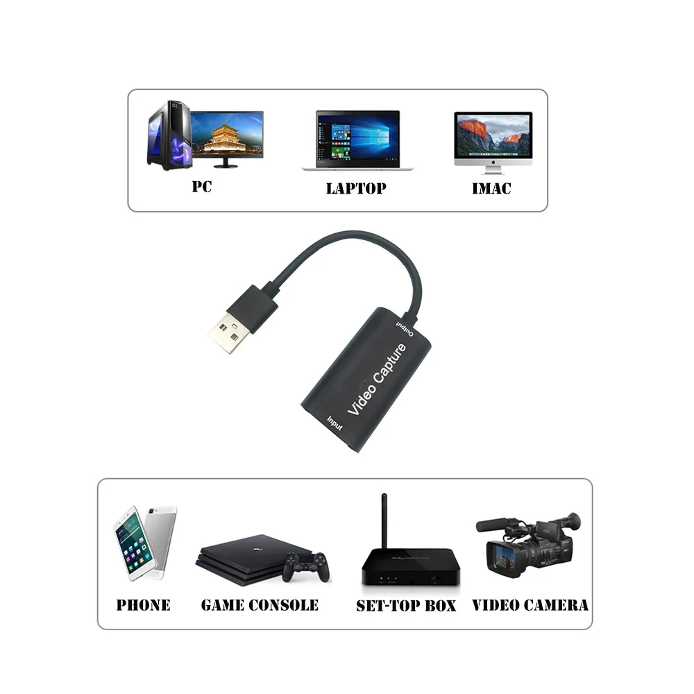 HD 1080P HDMI Type C Micro USB Video Capture Card USB 3.0 Video Grabber For PC Game Camera Recording Live Streaming