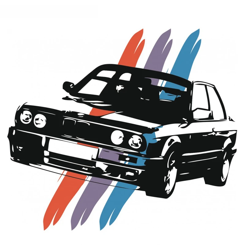 

Забавные красочные автомобильные наклейки для Bmw E30, автомобильные наклейки, 3 цвета, бар, водонепроницаемые автомобильные аксессуары, виниловые, 15 см * 14 см