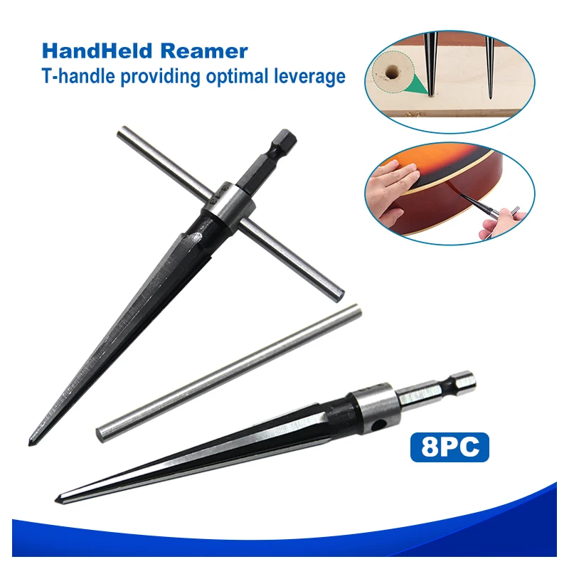 Taper Reamer Hand Metal Reamer Deburring Enlarge Pin Hole Handheld Reamer For Wood Metal Plastic Drilling Tools 3-13mm&5-16mm