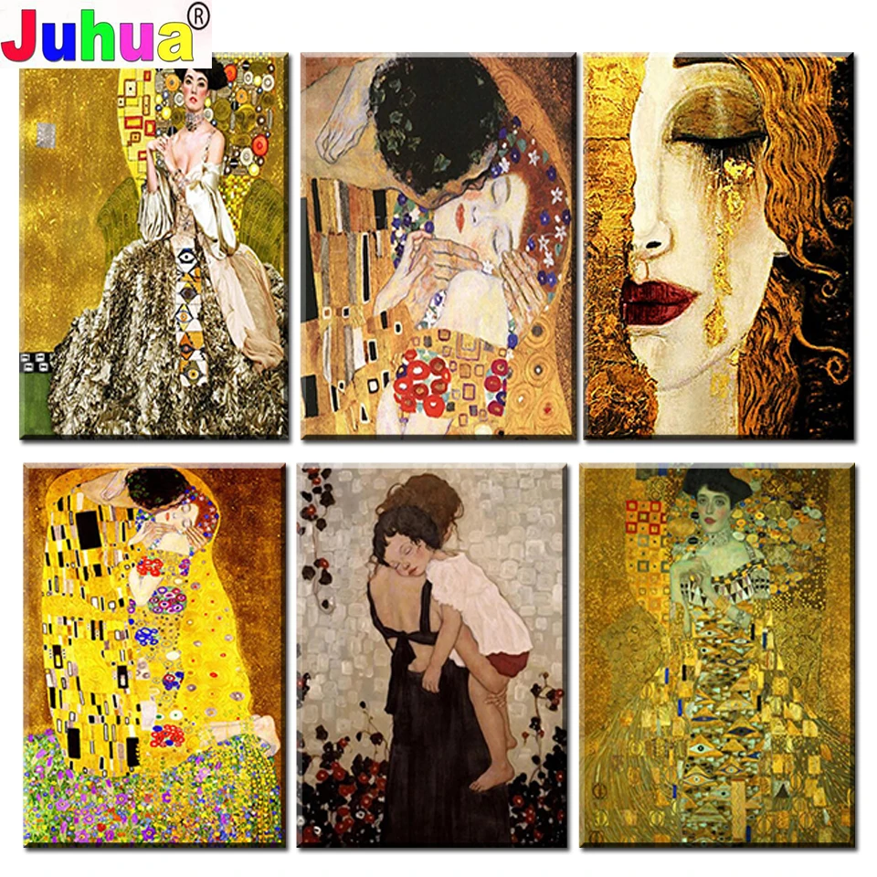 Gustav Klimt levensboom voor volwassenen, kinderen, ronde boor, diamantkunst op nummer, kit, doe-het-zelf, volledige boor, kristal, borduurwerk, kruissteek, diamantschilderijen, handwerk