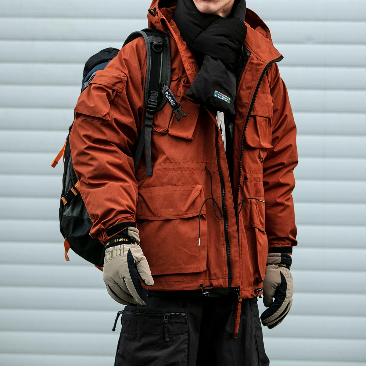Winter American Outdoor Cargo Hooded Puffer Jacket Men Clothing Harajuku Casual Windproof Hiking Suit Korean Coat down jacket mens jacket