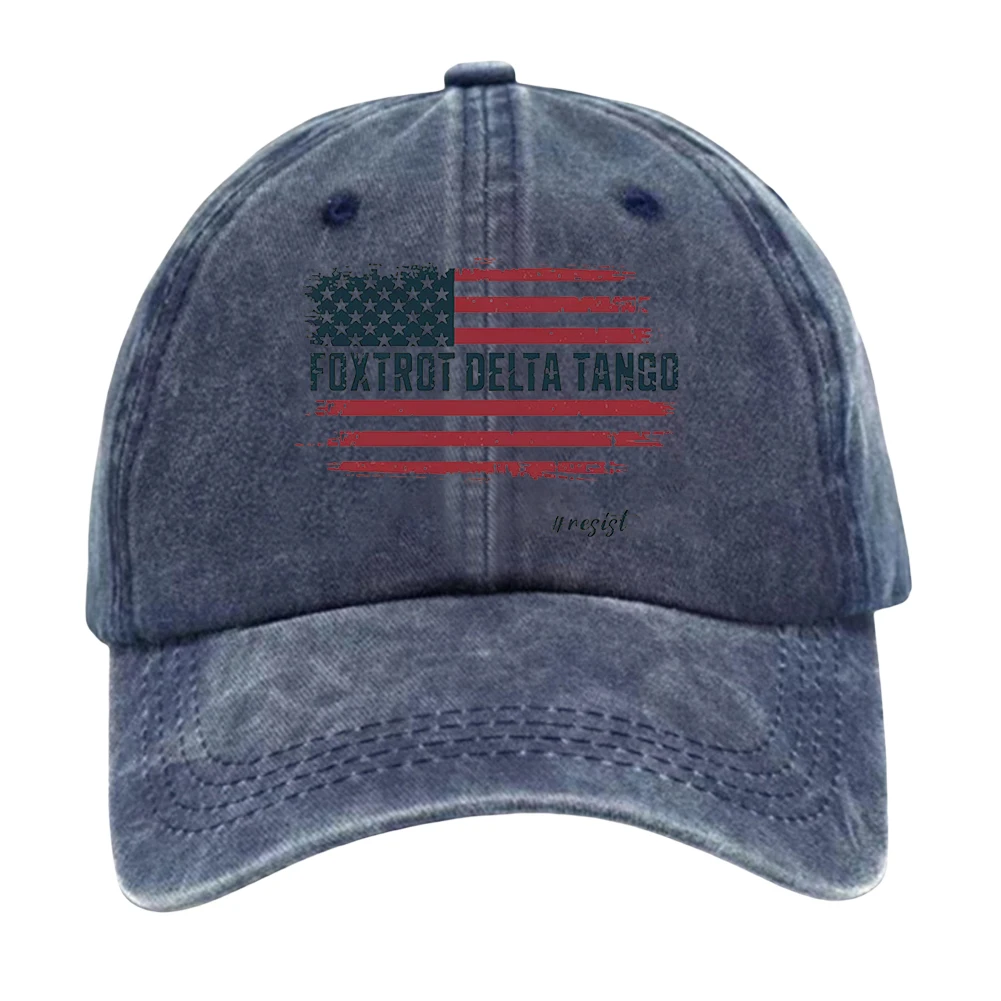 US Flag Baseball Hat Breathable Adjustable Dad Hat Comfortable Unisex Golf Foxtrot Delta Tango for Outdoor Sports