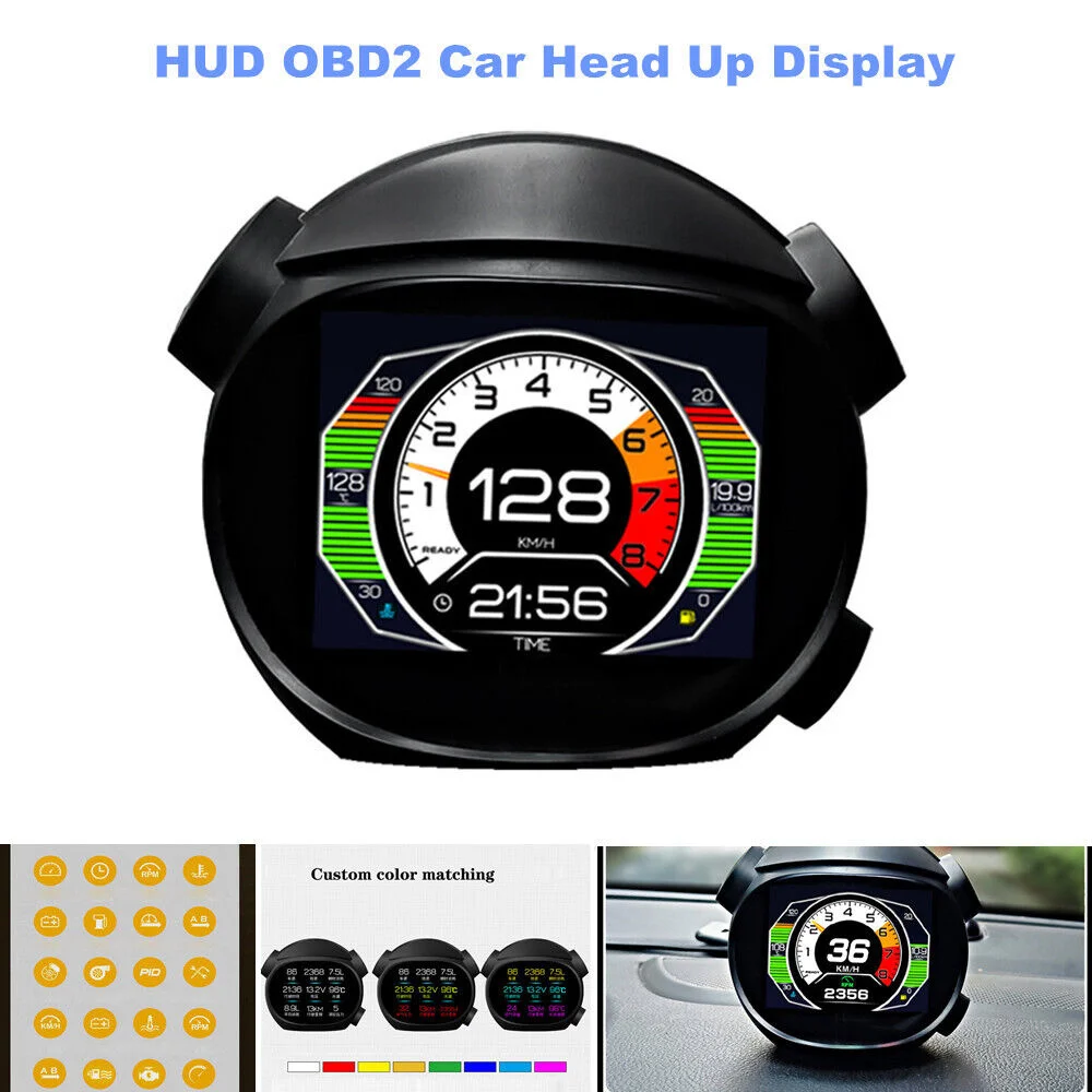 

Car OBD Head-up Display HUD Multifunctional Modification General Speed Turbine Water Temperature Meter Running Computer