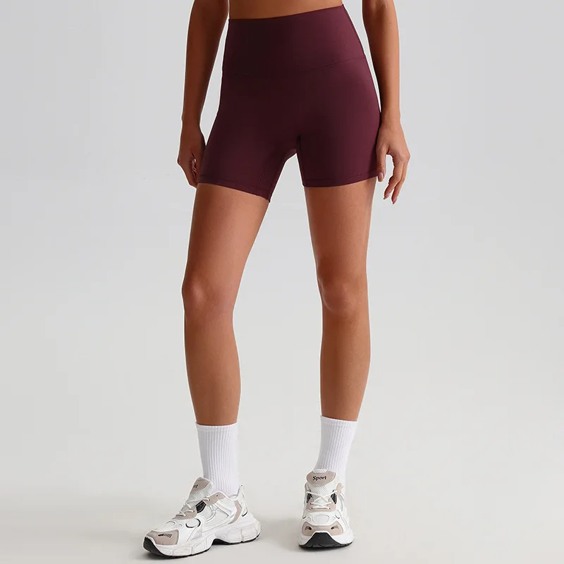 Solid Color High Waist Women Sports Short Soft Soft Fitness Athletic Tight Workout Yoga Short Legging Cycling Run Gym Training