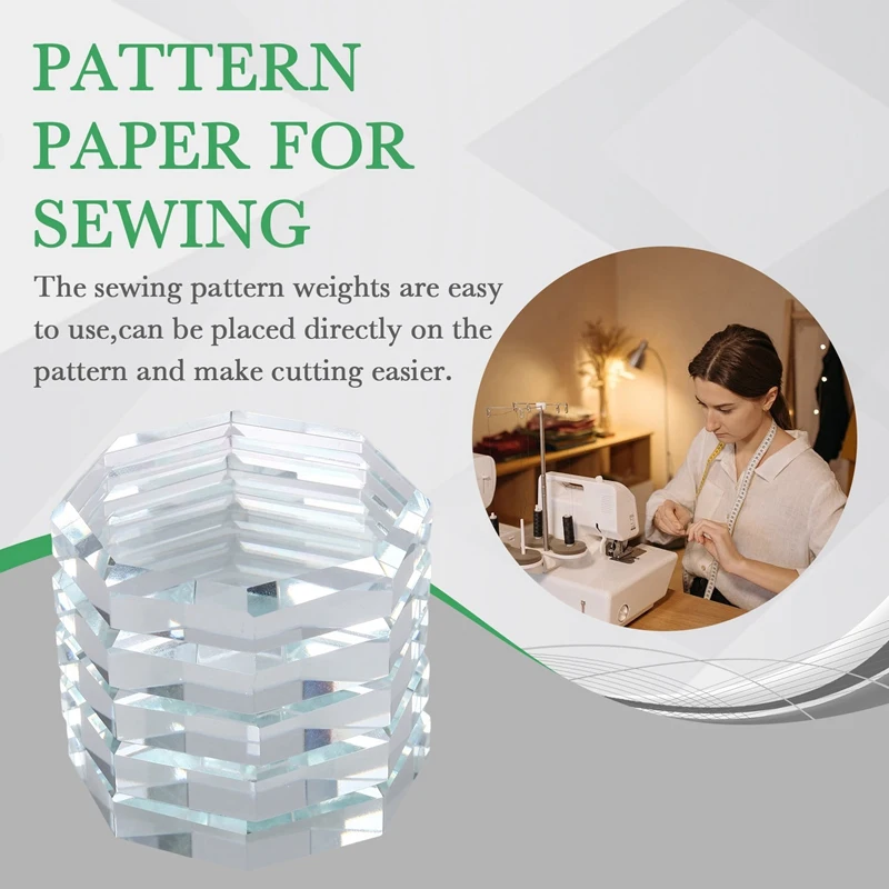 A15F-5PCS Glass Pattern Weights For Sewing, Fabric Sewing Weight Cloth Dressmaking Pattern Making And Sample Cutting Weights