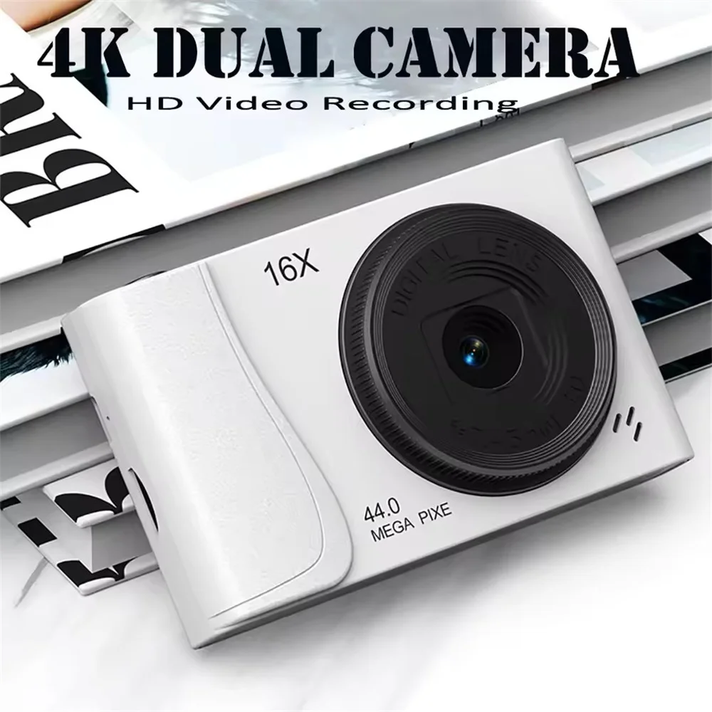 Digital Camera 4K 24 Million Pixels Children Camcorder 16x Zoom Compact Cameras Auto Focus for Kids Adult Beginners Photograph - 4