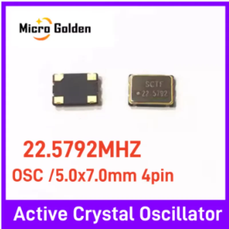 (5개) OSC 7050 22.5792M 22.5792MHZ 활성 수정 발진기 SCTF 22.5792 넓은 온도 범위 5.0x7.0mm 4핀