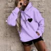 Women's Pullover Fashion Casual Fun Print Hooded Sweatshirt Loose Sports Tops Pullover 2
