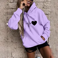 Women's Pullover Fashion Casual Fun Print Hooded Sweatshirt Loose Sports Tops Pullover 2