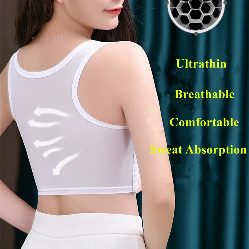 Sportwear Chest Breast Binder Trans Crop Top Flat Breast Binder Les Corset Stretch Body Shaping Buckle Tomboy Bra Tank