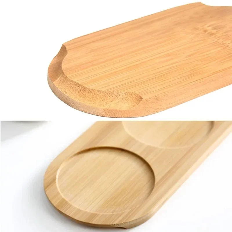 Round Bamboo Tray Bamboo Planter Flower Pots Holder Pot Trays Coaster Plate for Kitchen Decorative Coffee Cup Mat