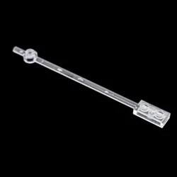12L Bar with Hollow Studs and Round Plate End - Educational Building Blocks - 1pcs (Transparent White)