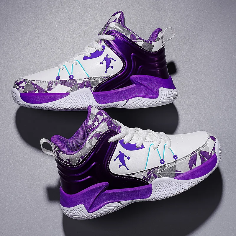 أحذية كرة السلة للأطفال للفتيات الطالبات، أحذية تدريب ميدانية داخلية، أحذية رياضية عالية الجودة مضادة للانزلاق للأطفال