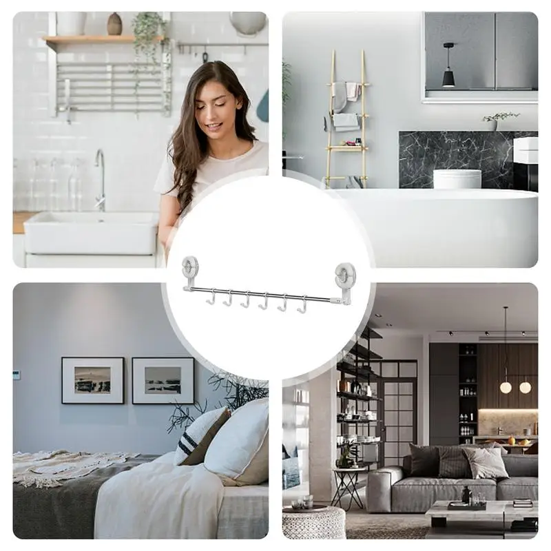 Suction Cup Towel Bar Towel Bar Rack Rail Hand Holder Suction Holder Bathroom Accessory for Bedroom