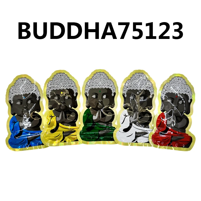 Mylar Bags Holographic Mylar Bags Holographic Storage Bag Holographic Bags Buddha Bag Small Shape 7.5x12.5cm 100 pcs 1-3.5g Mylar Bags Holographic Zipper Bag Smell Proof Zip lock Pouch Small Bags