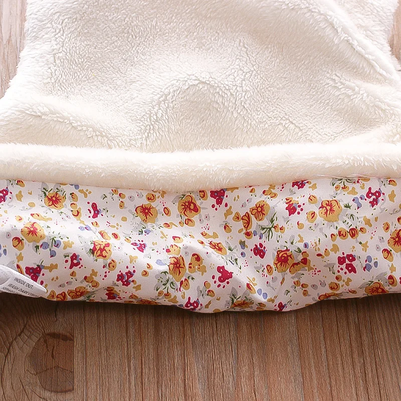 여아 모피 조끼, 달콤한 꽃 자수, 민소매, 따뜻한 패션 코트, 0-3 세 여성 착용 상의, 가을 및 겨울