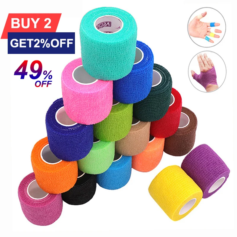 

18 Colors Colorful Athletic Wrap Tape Self Adhesive Elastic Bandage Elastoplast Sports Protector Knee Finger Ankle Palm Shoulder