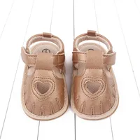 Pudcoco Baby Girls Sandals Summer Soft Sole Heart Cutout Princess Flats Walking Shoes for Toddler Newborn Infant 0-18M 2