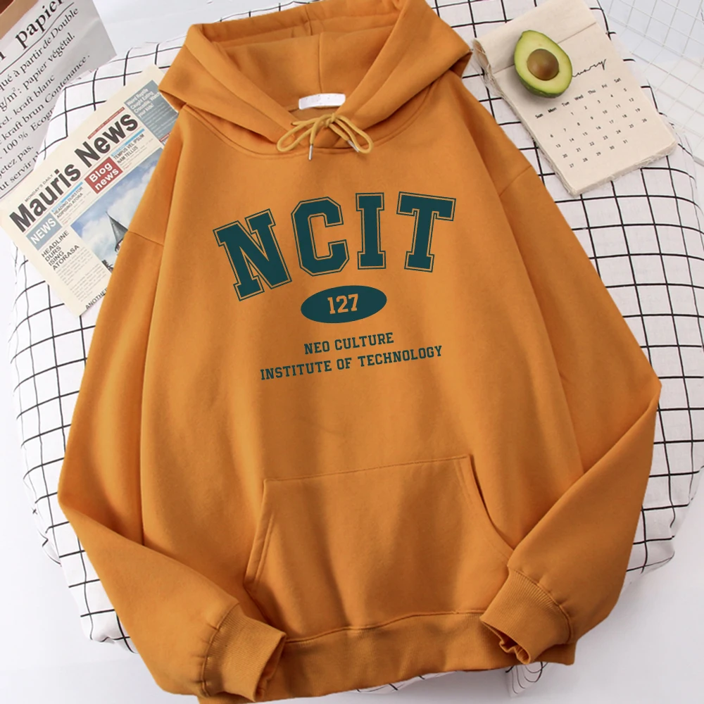Фото Женская толстовка с капюшоном Ncit, флисовая толстовка с круглым вырезом и принтом, оверсайз, 127 №2