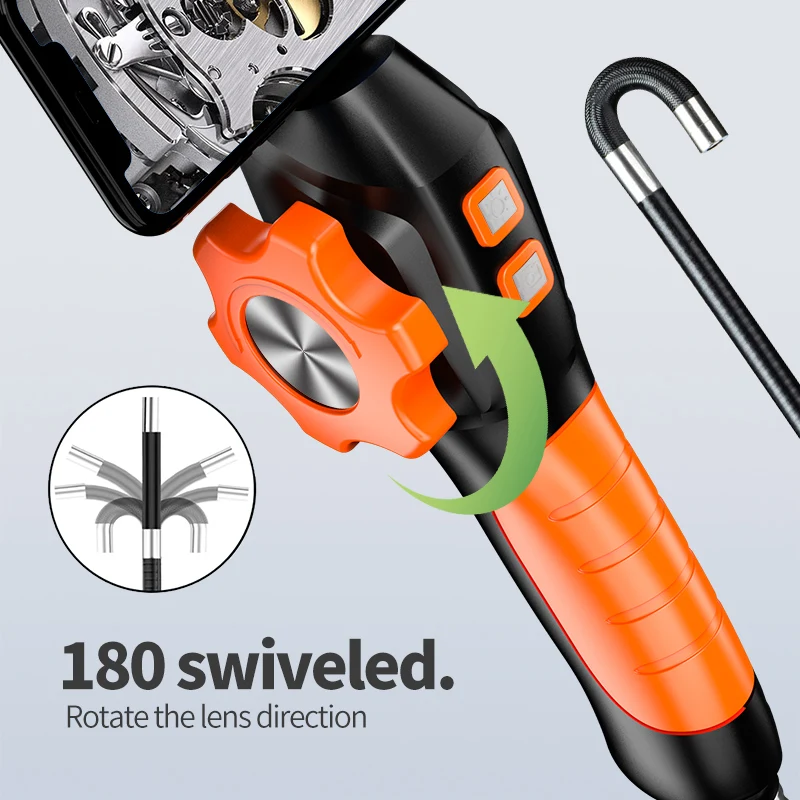 Two-Way Articulated Endoscope Inspection Camera with 6.4mm Tiny Lens 1080P HD Borescope Camera for Automotive Plumbing Car 2