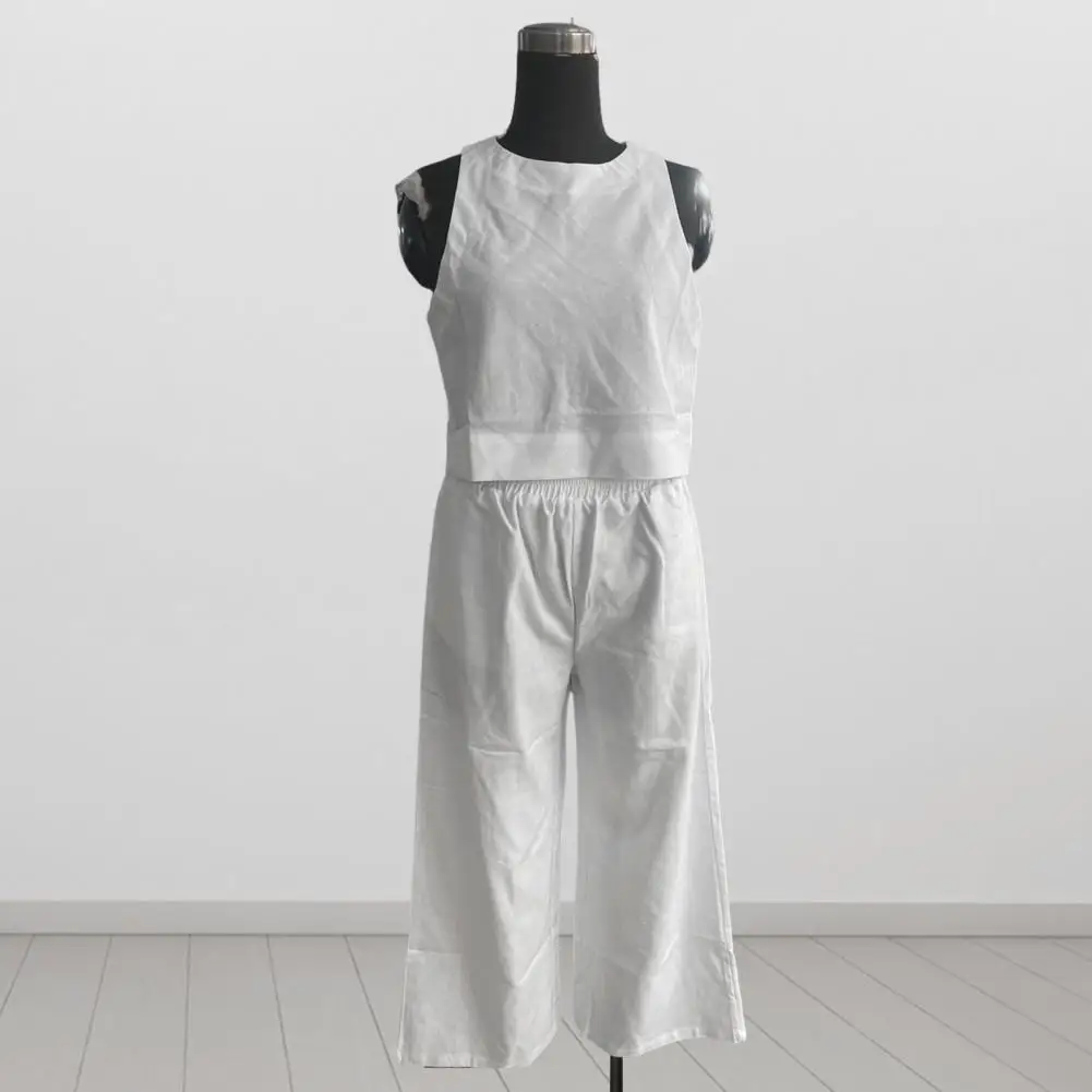 

Костюм Женский свободного кроя, повседневный стильный жилет и брюки с карманами с завышенной талией и широкими штанинами, на весну-лето и осень