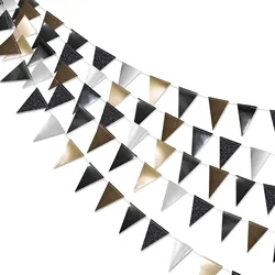 Rose Gold Triangle Garland for Celebrations and Decor (Black Gold Coffee)