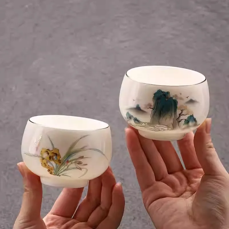 Ceramic Honeycomb Hollow Teacup Blue and White Porcelain Transparent Master Cup Tea Set Accessories Chinese Portable Tea Cup