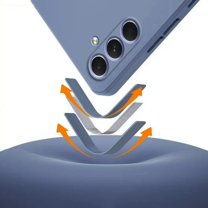 New Color Liquid Silicone Phone Case For Samsung Galaxy A55 5G Screen Protective Cover Funda For Samsung A35 A15 A54 A34 A14 A55