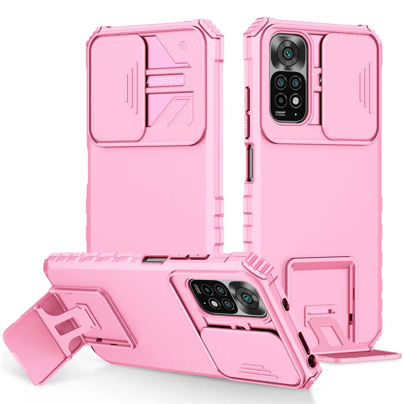 Heavy-Duty Shockproof Stand Holder Case with Camera Protection for Xiaomi Redmi Note Series