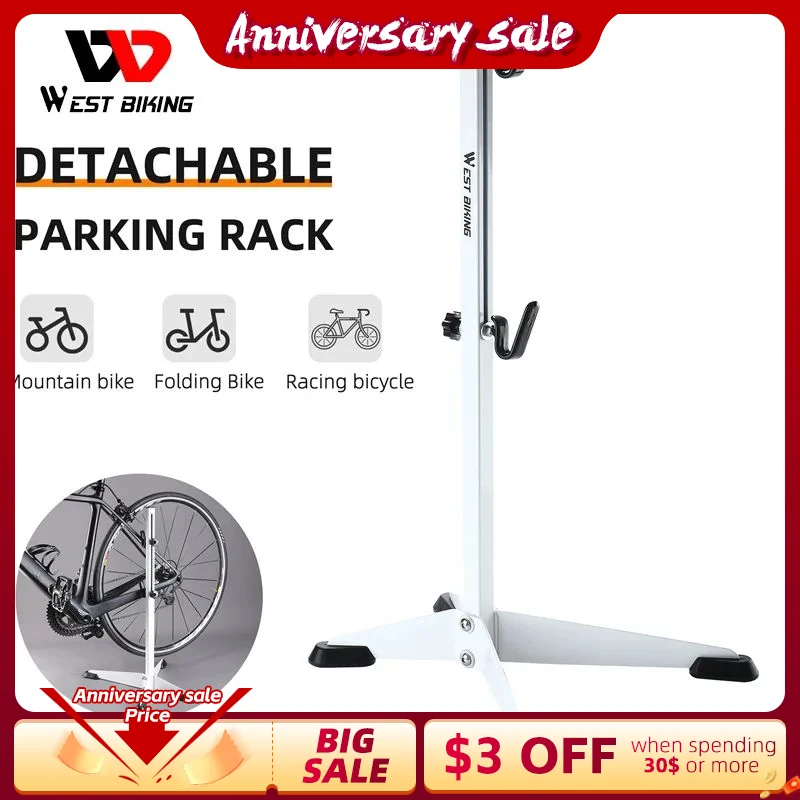 West Biking Portabiciclette Per Mtb Road Bike Indoor Bike Repair Stand Indoor Garage Storage Bike Maintenance Holder