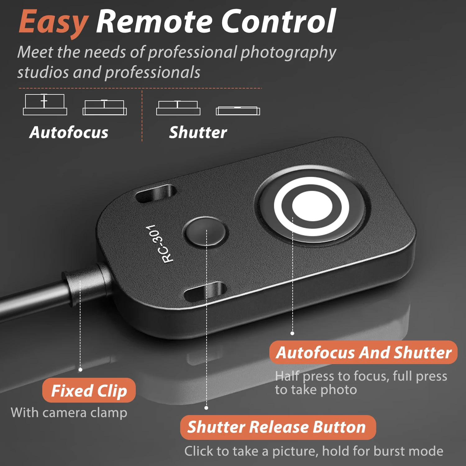 Camera Shutter Release Cable Small shutter release button DSLR Remote Control Cord for Canon Leica Nikon for sony 30cm/11.81in
