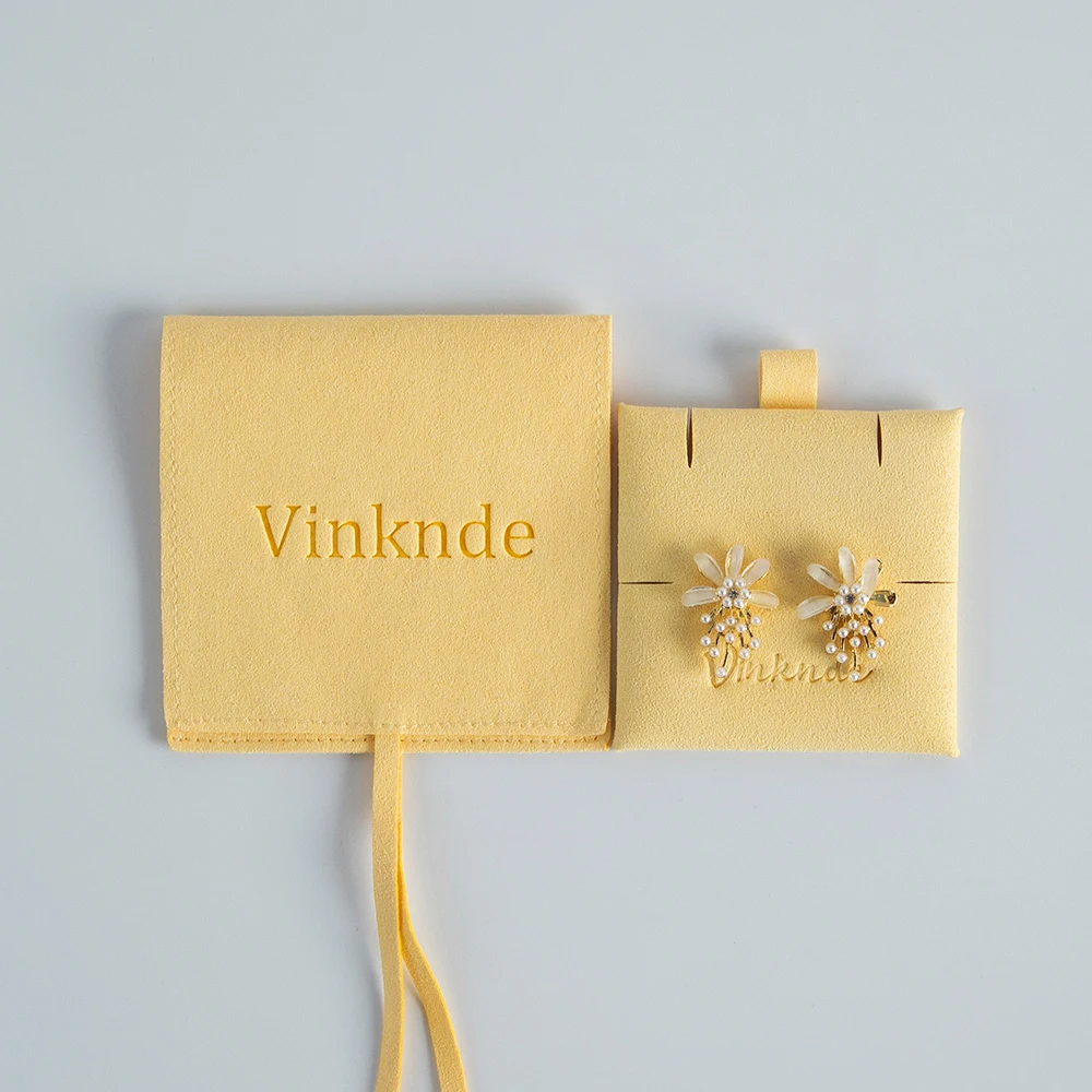 Individuelles Logo 8x8cm Mikrofaser-Schmuckbeutel mit 6x6cm Karte für Ringe, Ohrringe, Halsketten Aufbewahrungsorganizer Hochzeitsgeschenk-Verpackung – Detail 16