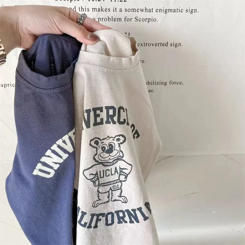Pure Cotton Kids T-shirt Summer Clothes Short Sleeved Tops Tees Children Costume Fashion Cartoon Boys T Shirts Round Collar 5
