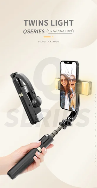 GoPro-スマートフォンスティック用のジンバルスタビライザー,自