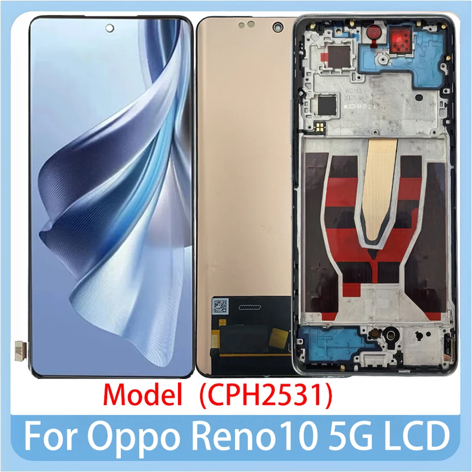 IYAiYO Schermo OLED Completo Per OPPO Reno 10 CPH2531 | Display Touch Con Kit Di Strumenti Per Sostituzione | Nero