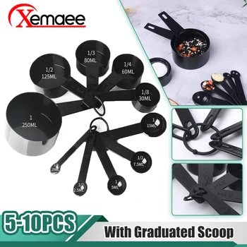 저울 측정 스푼 포함 티스푼 포함 다목적 스푼 케이크 베이킹 밀가루 식품 계량컵 가정용 주방 조리 도구, 5 10 개