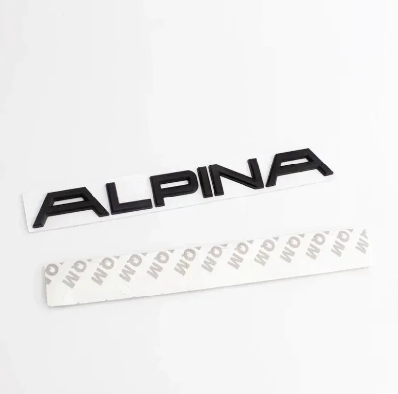 3D 금속 크롬 블랙 Alpina 편지 후면 부팅 트렁크 스티커 펜더 엠블럼 배지 데칼 B7 B6 D4 D5 자동차 스타일링 액세서리