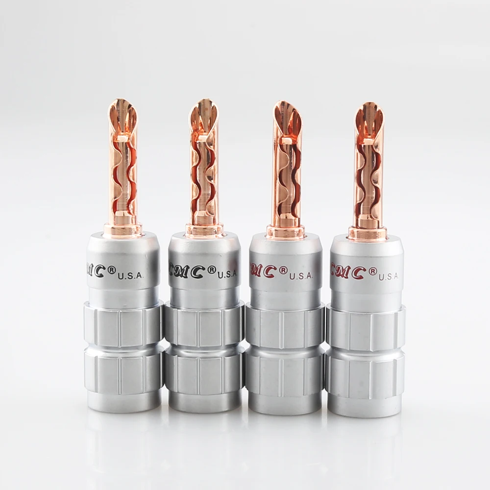 4 Pezzi Cmc Hi End Audio Rame Placcato Banana Bfa Z-Type Plug Altoparlante Cavo Connettore Hifi