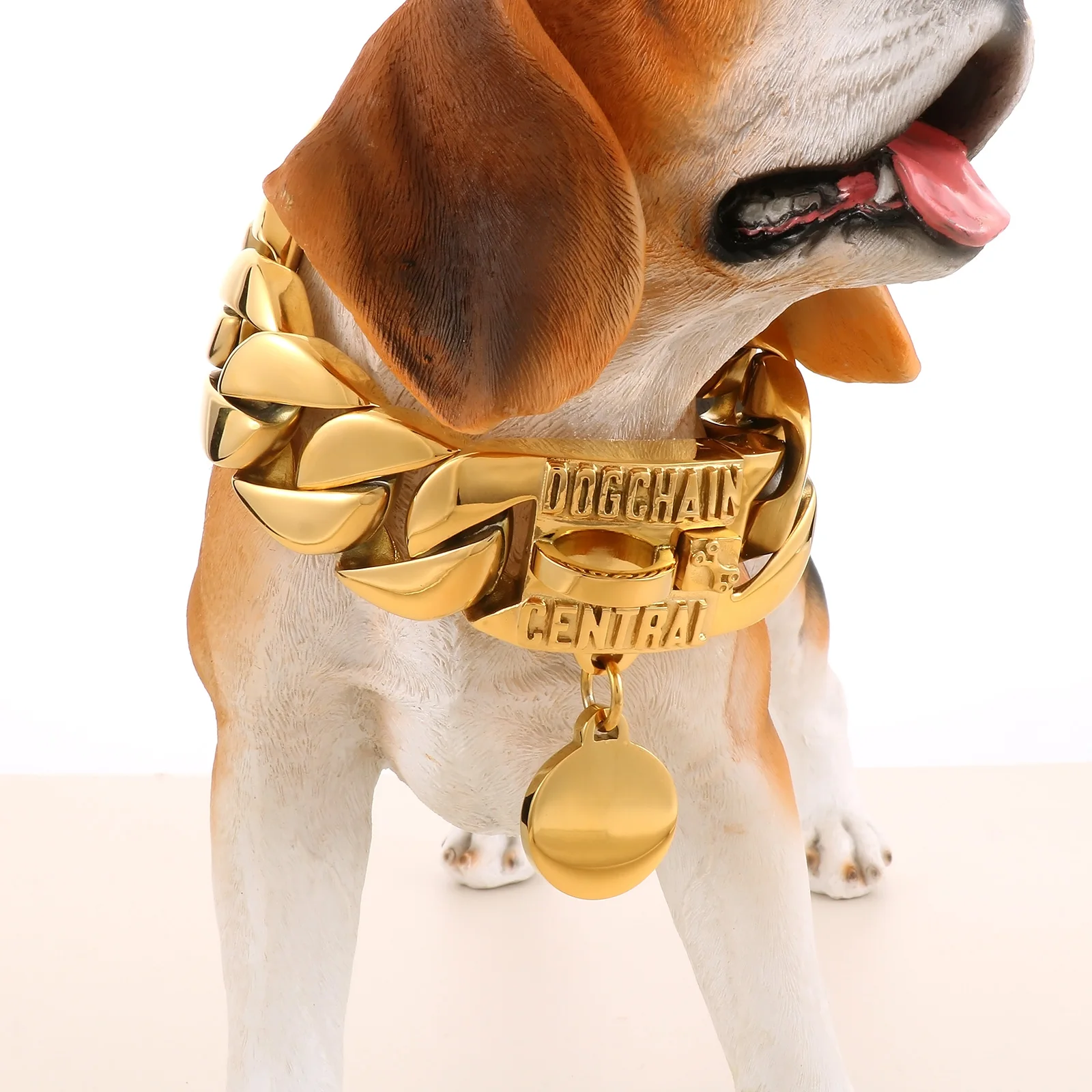 KALEN 31mm Big Heavy Cuban Chain For Dog Stainless Steel 316L Support Engraved Name and Phone Service
