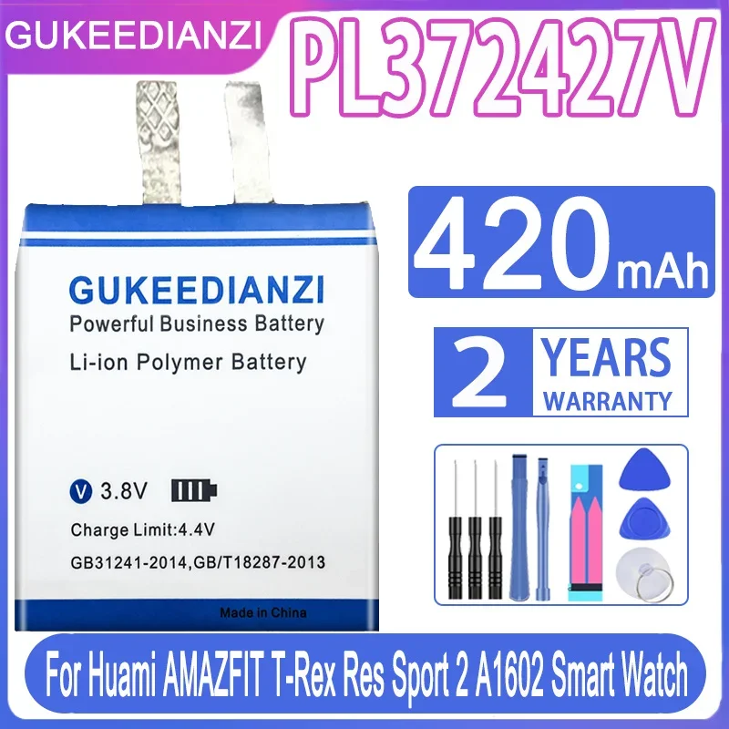 Batteria Gukeedianzi Per Huami Amazfit Stratos Ii 2 A1609/Trex T-Rex Pro Verge Lite Res Sport 2/Ares Bip Gtr/A1928/A1602