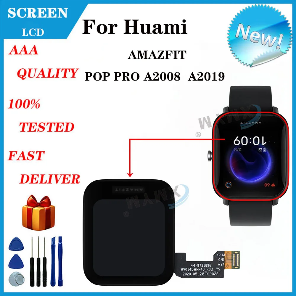 

For Huami AMAZFIT Pop Pro A2008 A2019 Smart Watch LCD Display Brand New 1.43 Inch LCD Display with Touch Screen