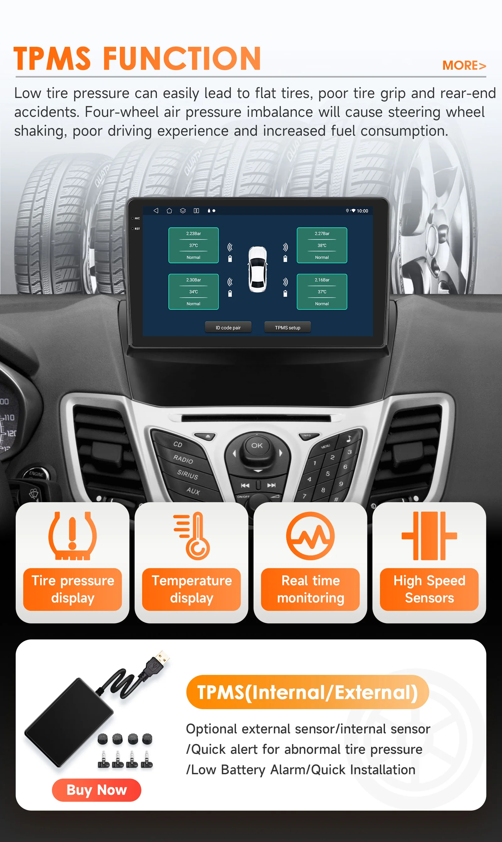 Hizpo 2 Din Android 14 Car Radio Multimedia For Ford Fiesta 2009-2017 Video Player GPS Navigation 4G+WIFI Carplay Head Unit 7862