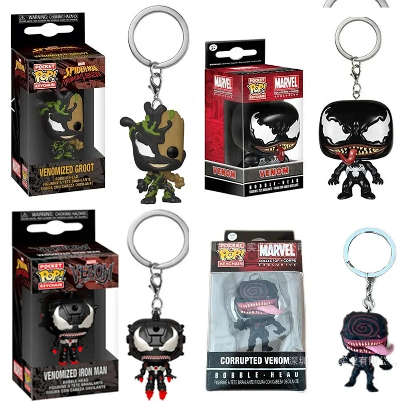 Nuovo Arrivo Funko Pop Pocket Pop Portachiavi Giocattolo Venomized Groot Venomized Iron Man Carnage Groot(Gamer) Venom Model Toys